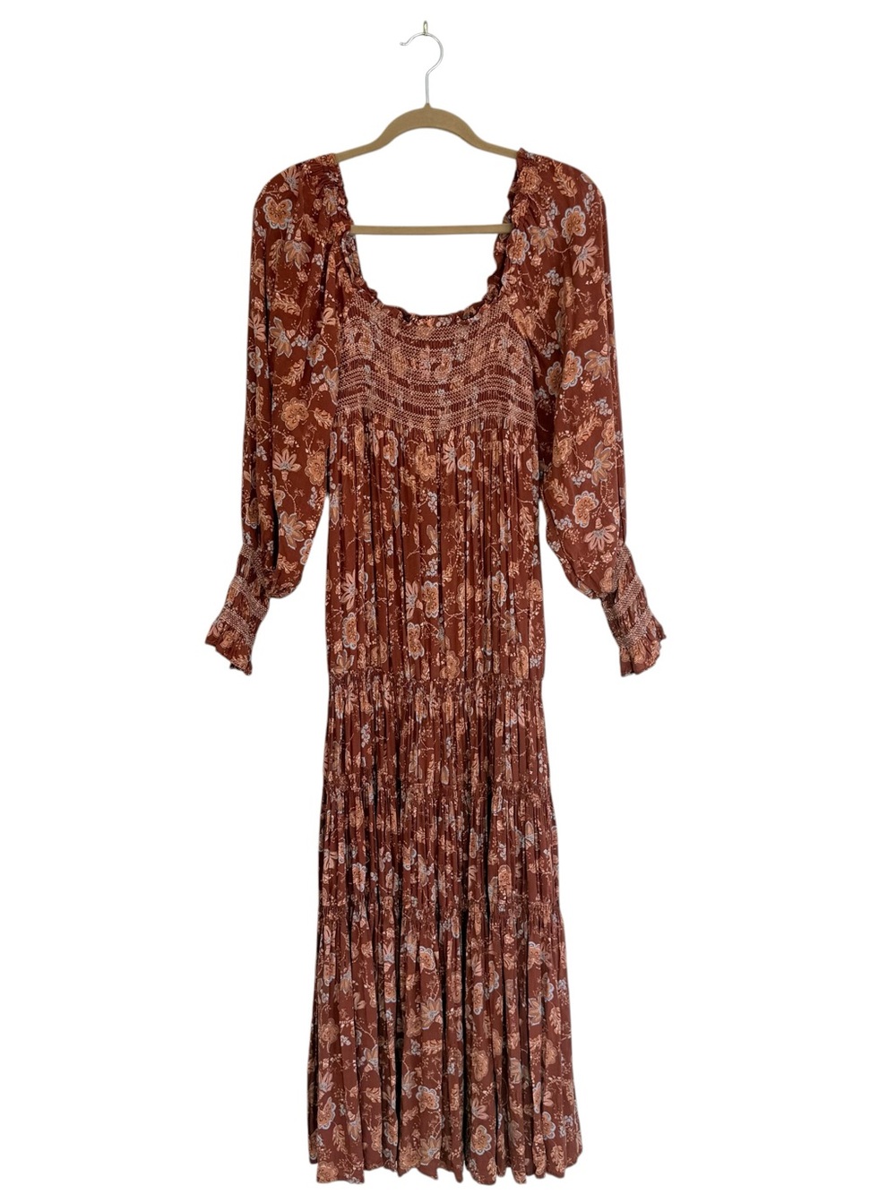 Free People Bohemian Rust Floral Maxi Dress - Women's Rust Floral